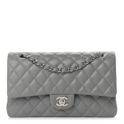 Chanel Caviar Quilted Medium Double Flap Grey 1 of 13