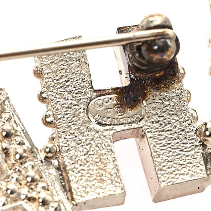 Chanel Crystal Enamel Pearl Logo Brooch Multicolor 3 of 4
