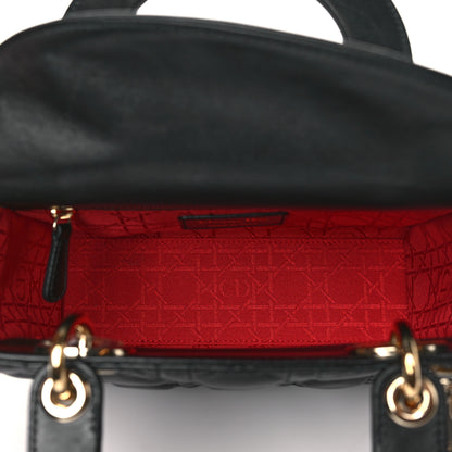 Christian Dior Lambskin Cannage Small Lucky Badges My Lady Dior Black 5 of 10