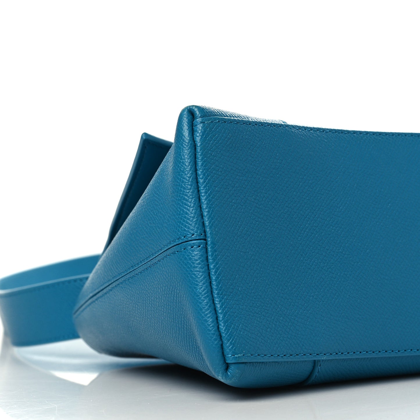 Grained Calfskin Small Downtown Shoulder Bag Turquoise