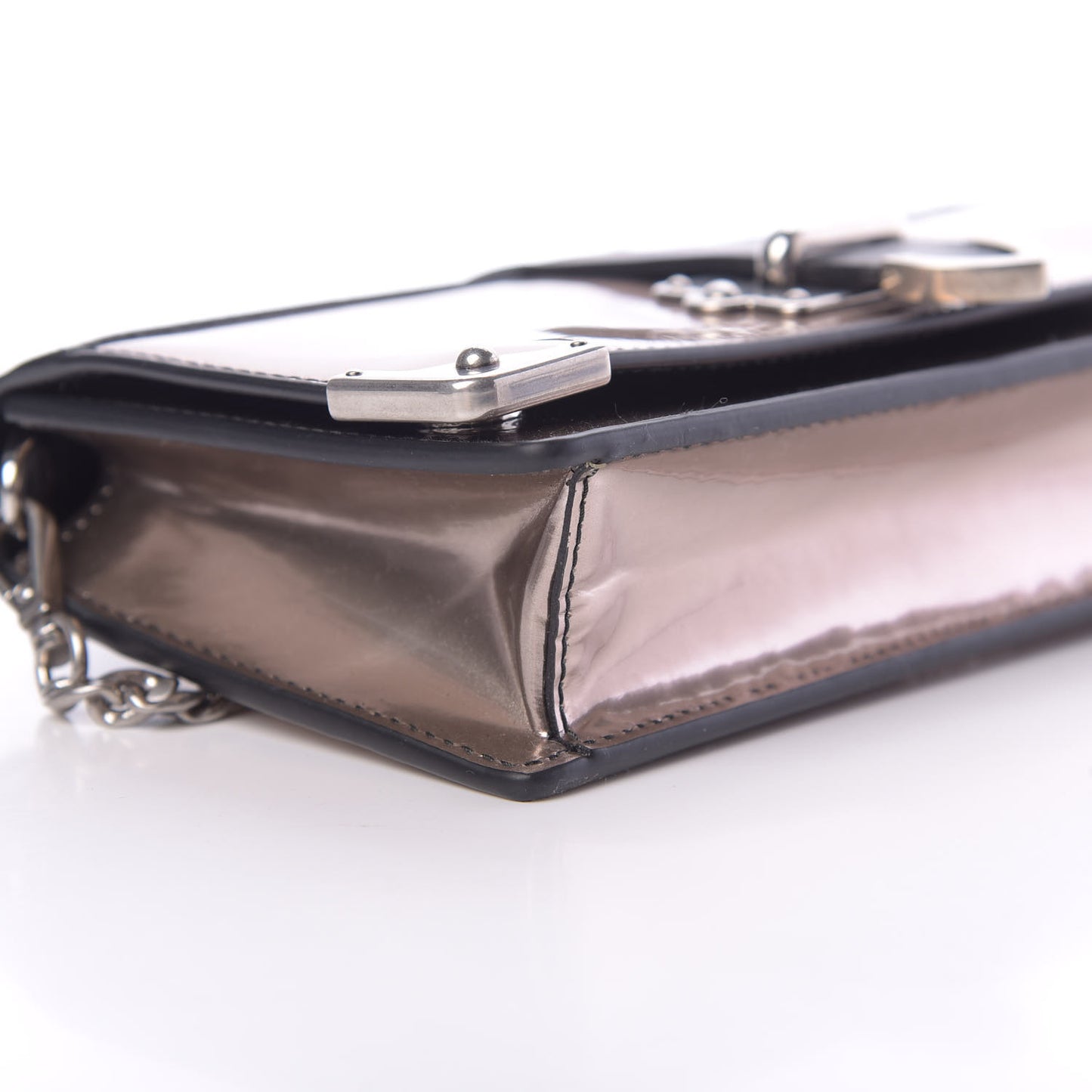 Metallic Vitello Saffiano Cahier Mini Bag Ferro Black