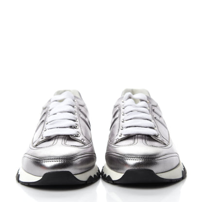 Hermes Metallic Nappa Womens Trail Sneakers 36 Gris Argente 2 of 9