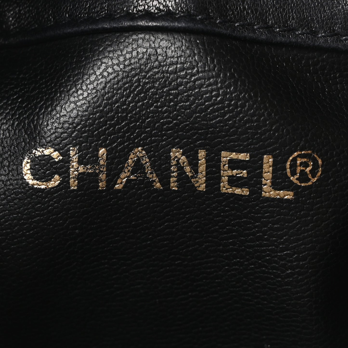 Lambskin CC Drawstring Shoulder Bag Black