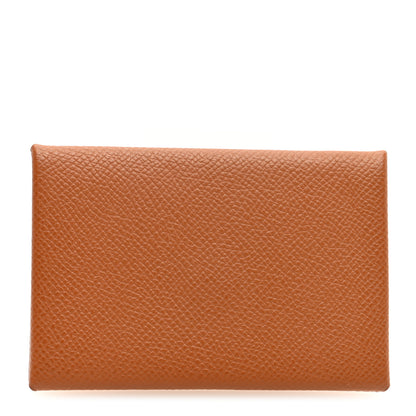 Hermes Epsom Calvi Card Case Gold 1 of 7