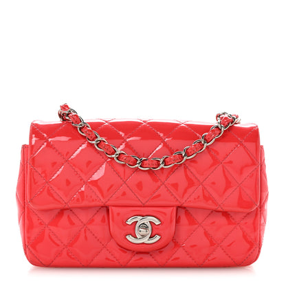Chanel Patent Calfskin Quilted Mini Rectangular Flap Coral 1 of 13