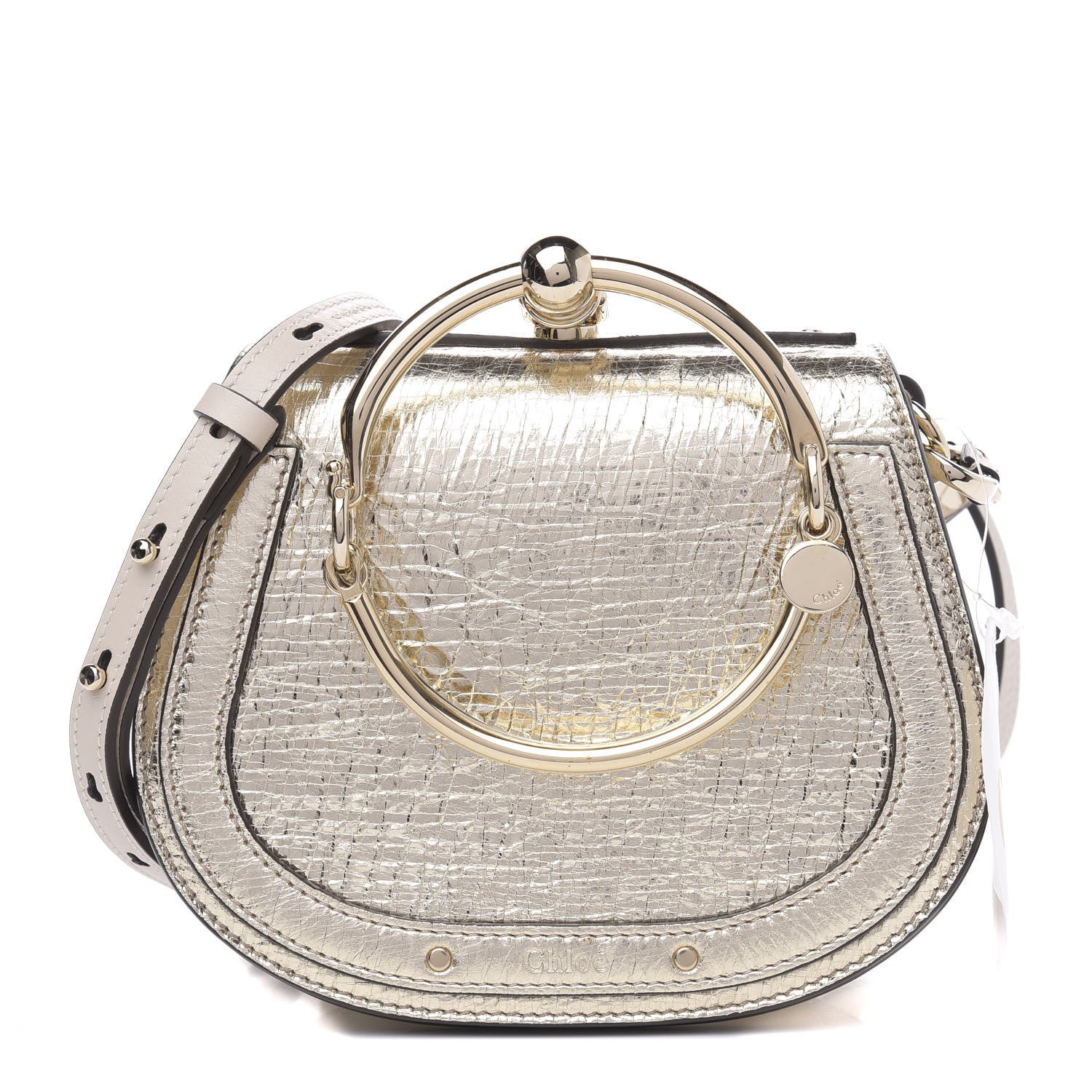 Chloe Metallic Calfskin Small Nile Bracelet Bag Gold 1 of 10
