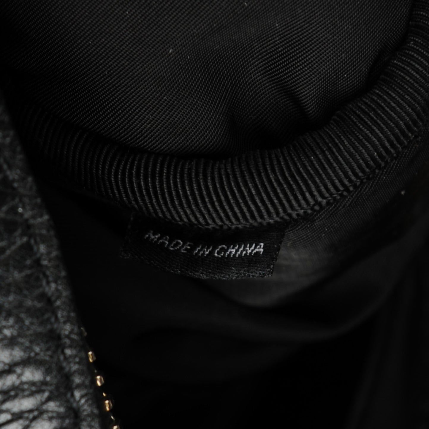 Pebbled Lambskin Rocco Duffel Black Pale Gold Hardware