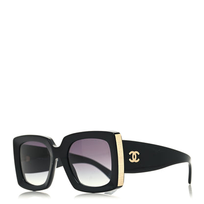 Chanel Acetate Rectangle Sunglasses 5435 Black 1 of 10