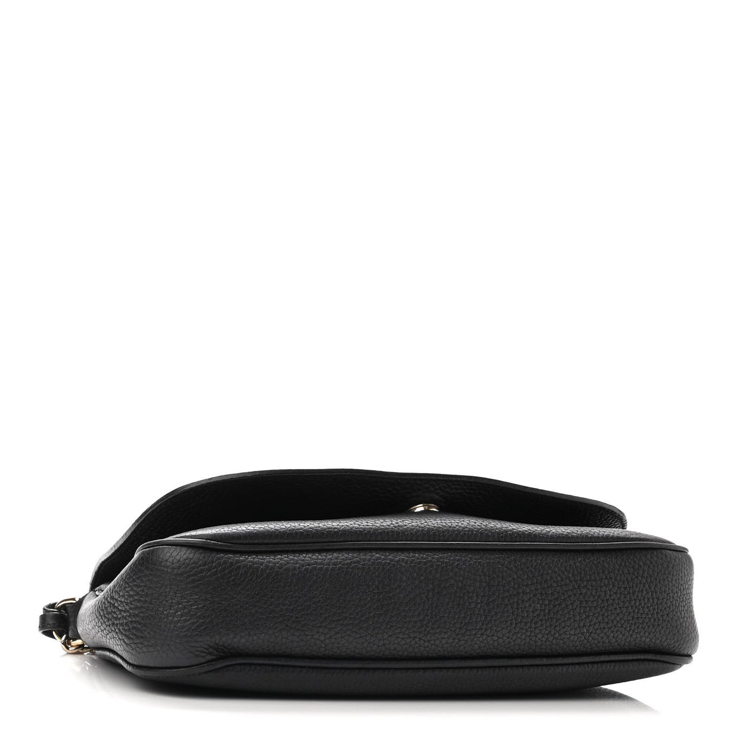 Pebbled Calfskin Medium Soho Flap Crossbody Black