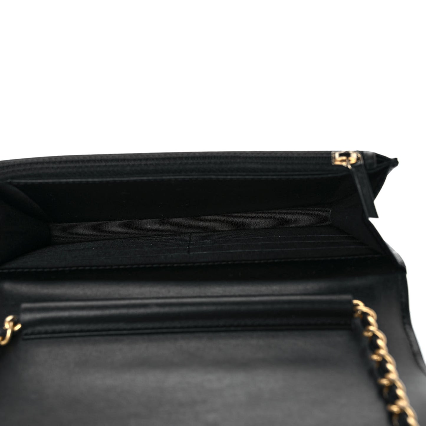 Caviar Quilted Boy Wallet On Chain WOC Black