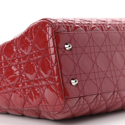 Christian Dior Patent Cannage Large Dior Soft Shopping Tote Red 7 of 8