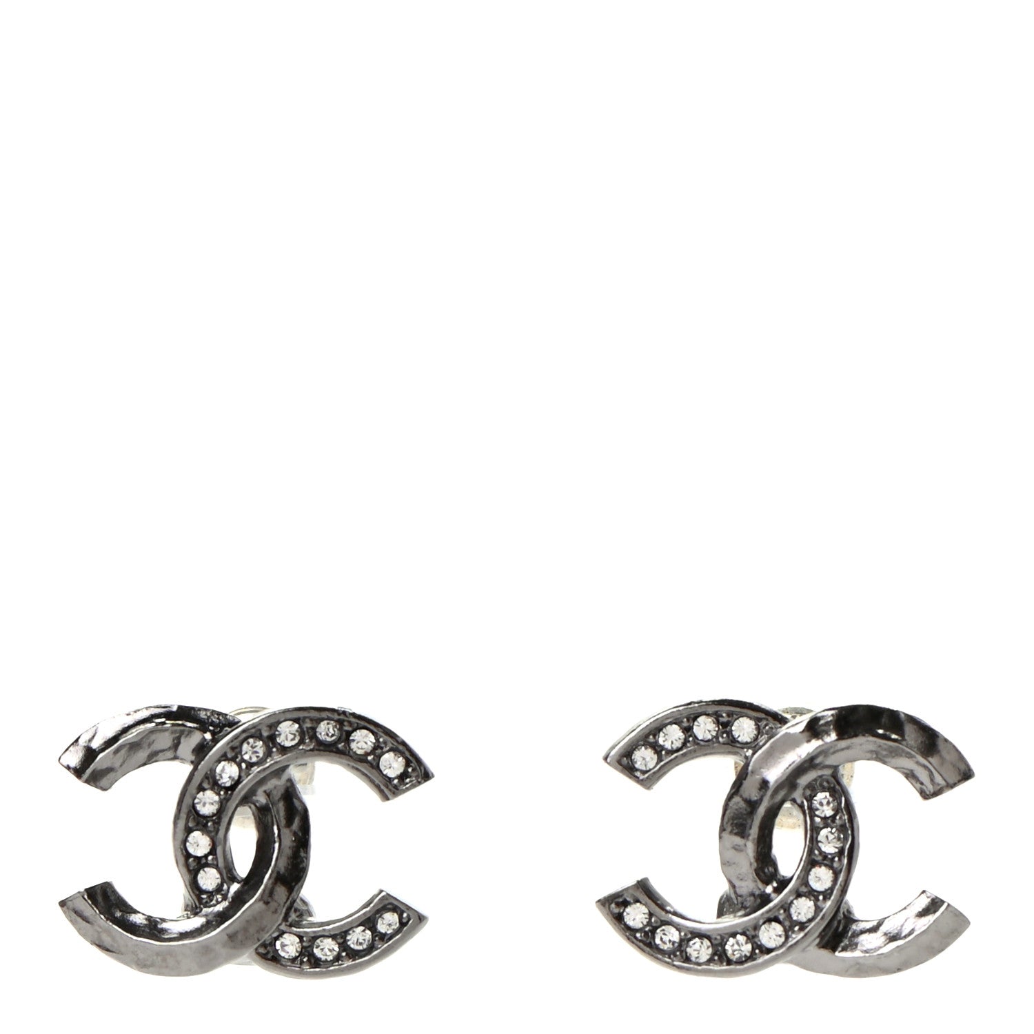 Chanel Ruthenium Crystal CC Earrings 1 of 4