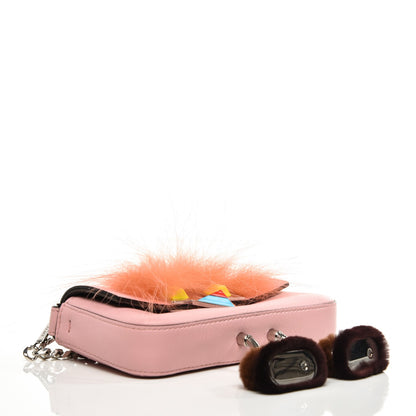 Fendi Calfskin Rabbit Fox Fur Hypnoteyes Micro Baguette Bubblegum 3 of 5