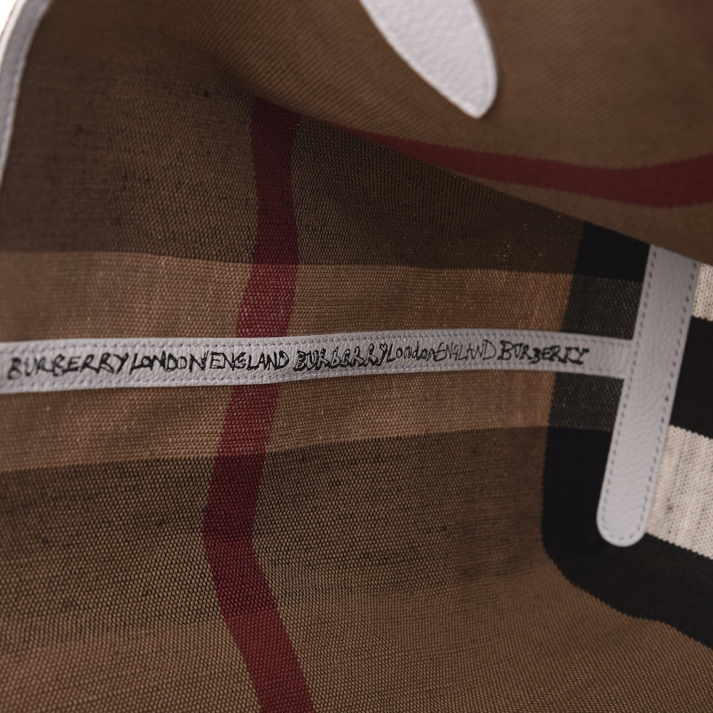 Coated Canvas Mega Check Medium Doodle Tote White