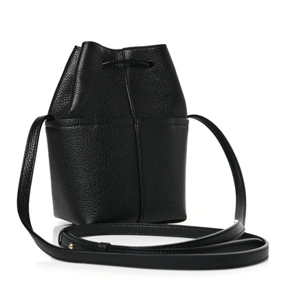 Salvatore Ferragamo Grained Calfskin Mini Gancino Bucket Bag Black 3 of 8