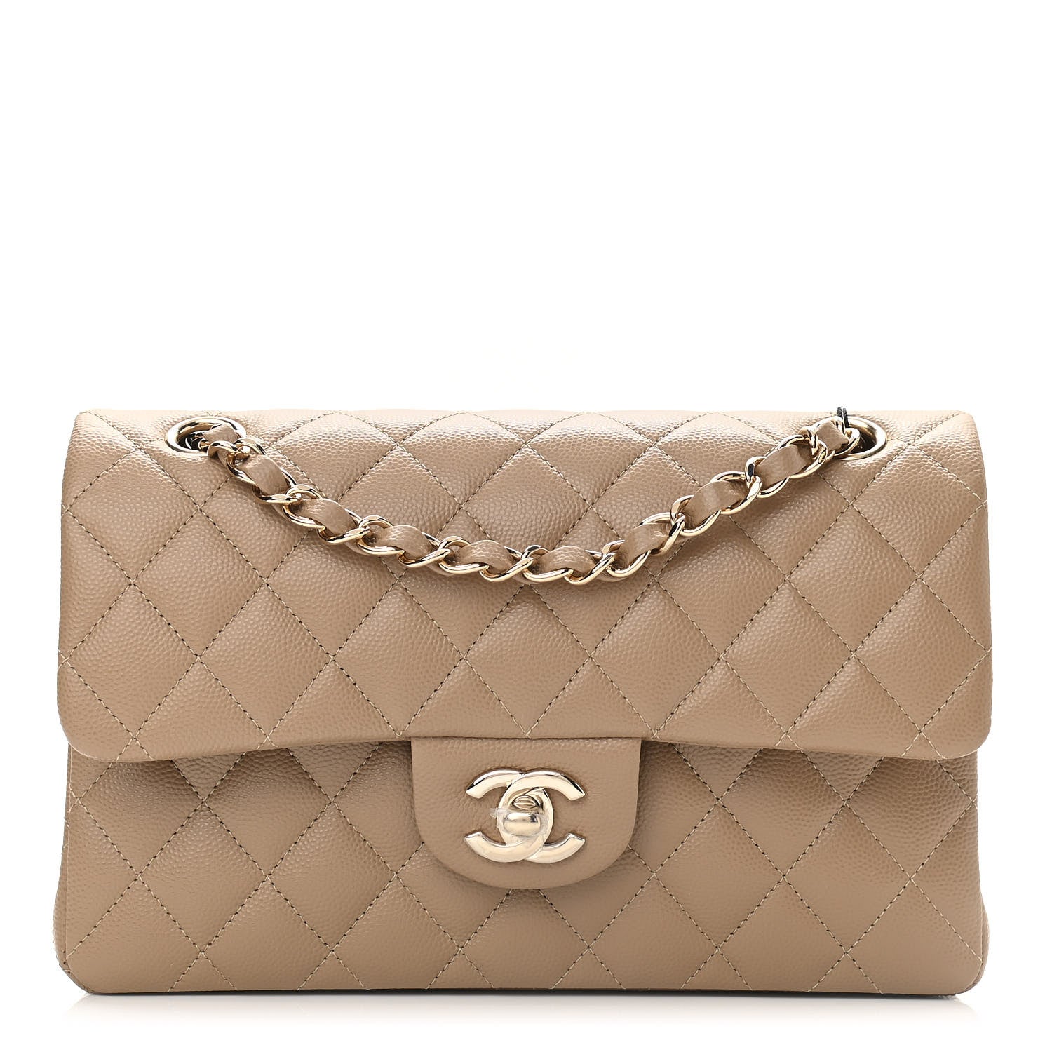 Chanel Caviar Quilted Small Double Flap Dark Beige 1 of 11