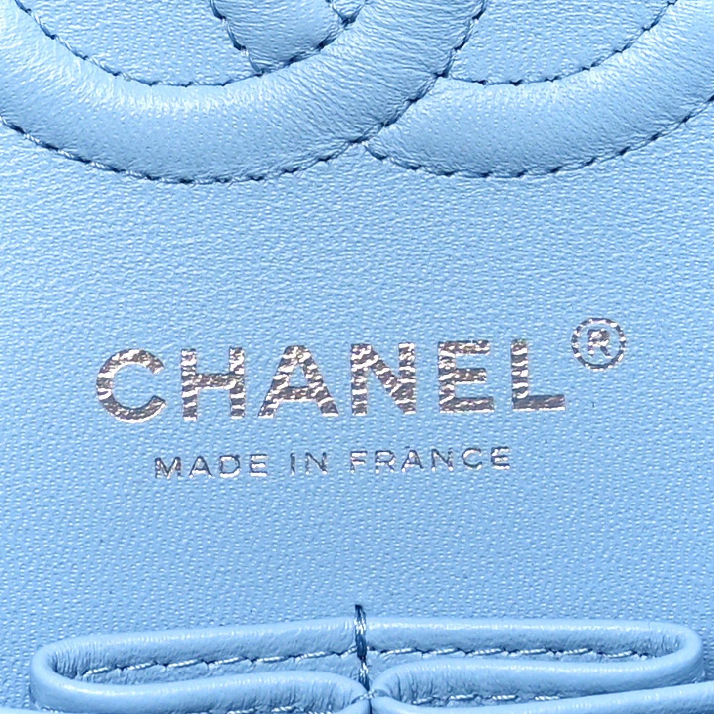 Denim Quilted Small Double Flap Blue