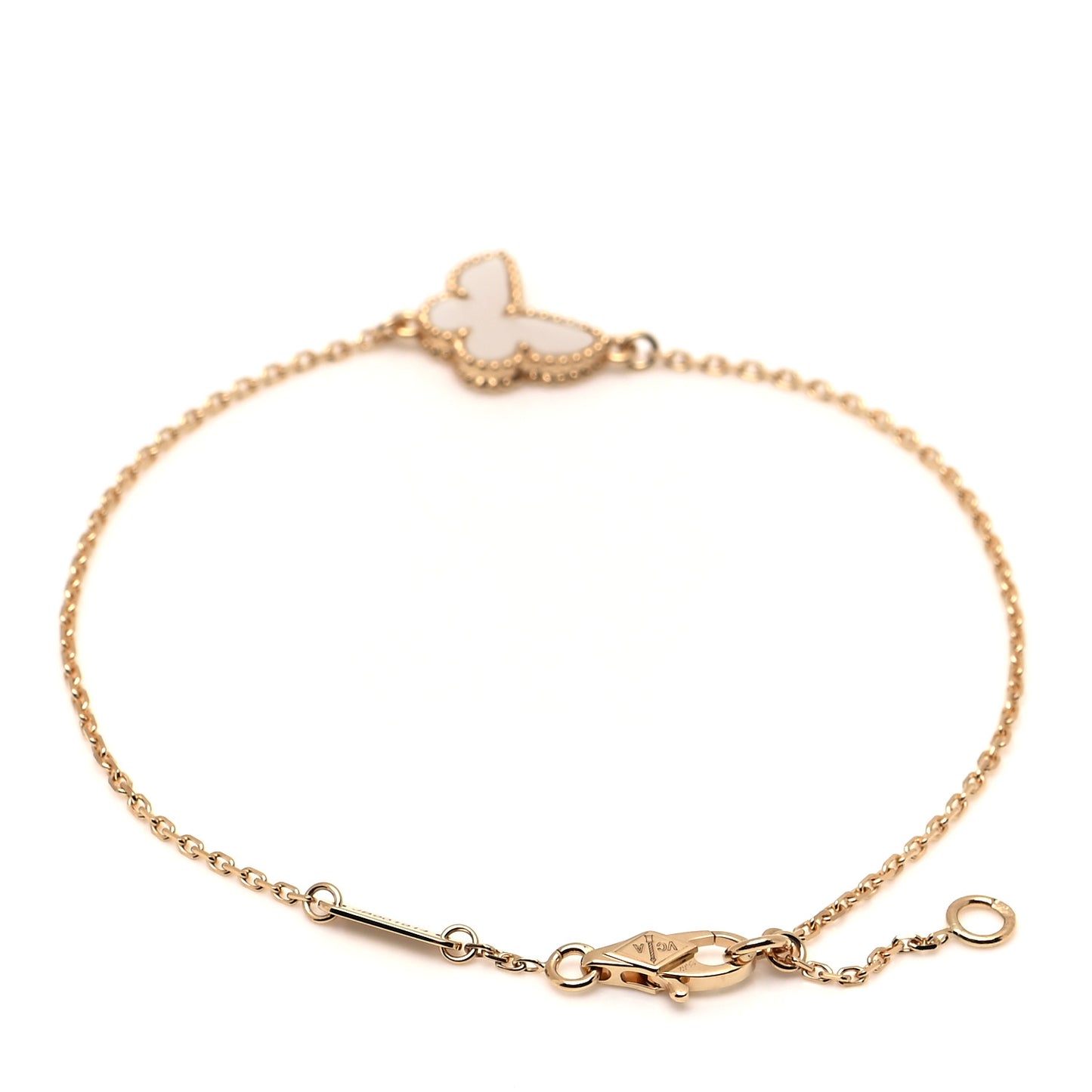 18K Yellow Gold Mother of Pearl Sweet Alhambra Butterfly Bracelet