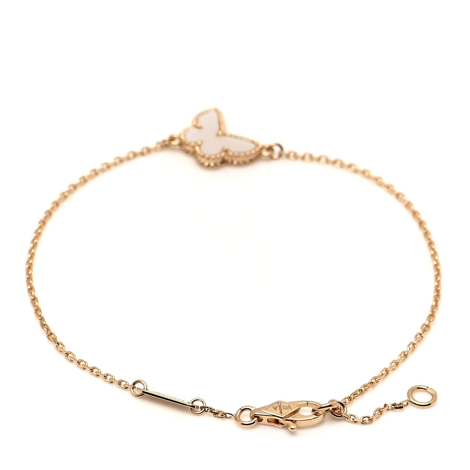 Van Cleef & Arpels 18K Yellow Gold Mother of Pearl Sweet Alhambra Butterfly Bracelet 3 of 6
