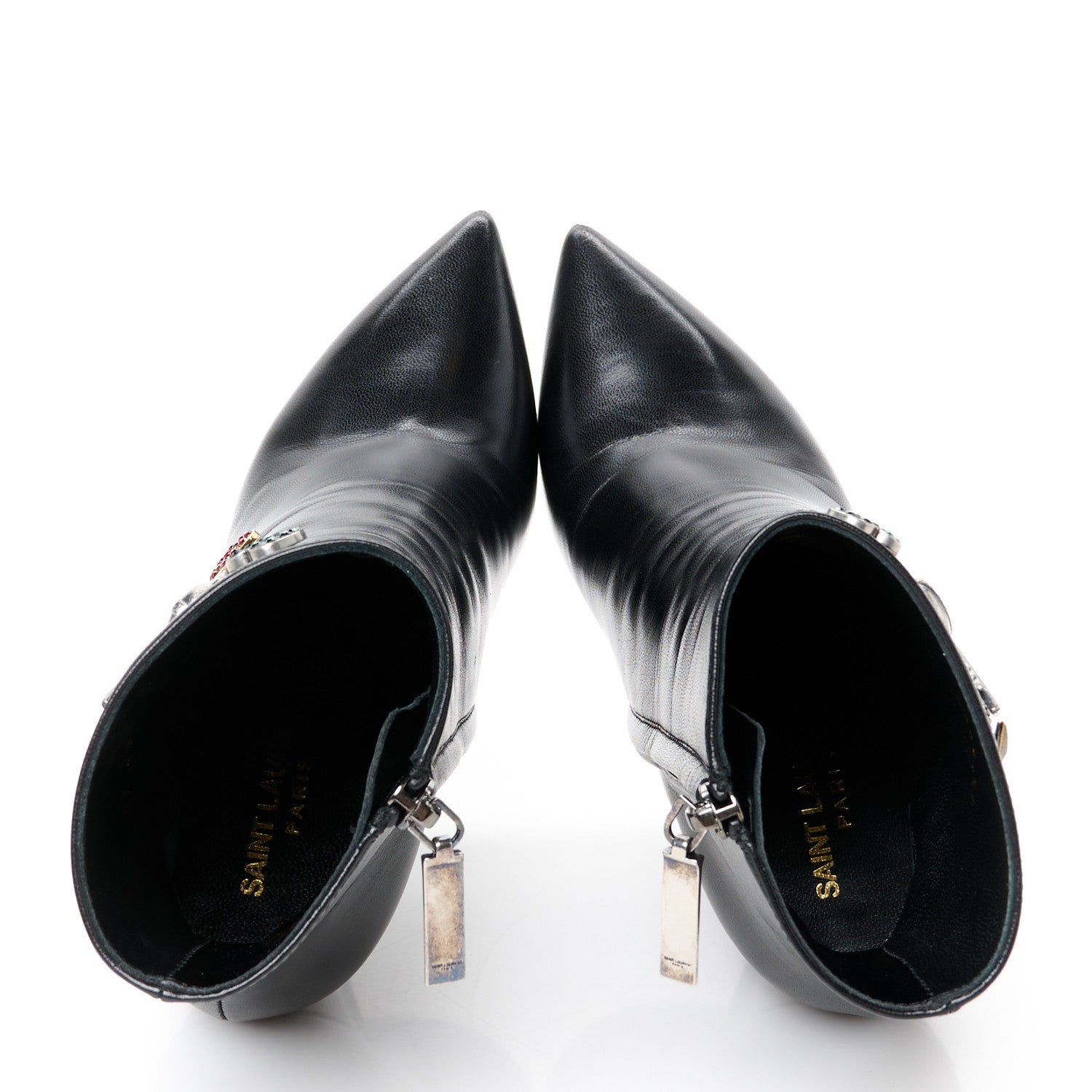Saint Laurent Lambskin Niki 105 Pin Booties 36 Black 2 of 10