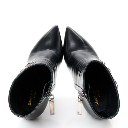 Saint Laurent Lambskin Niki 105 Pin Booties 36 Black 2 of 10