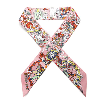 Hermes Silk La Folle Parade Twilly Rose Malabar White 1 of 4