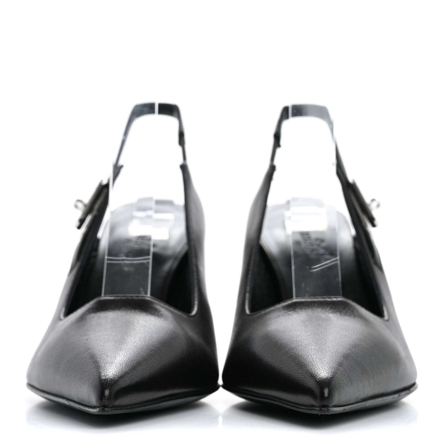 Hermes Nappa Lover 80 Slingback Pumps 36 Black 3 of 9