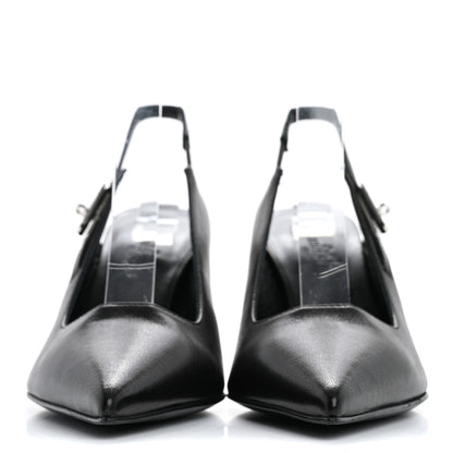 Hermes Nappa Lover 80 Slingback Pumps 36 Black 3 of 9