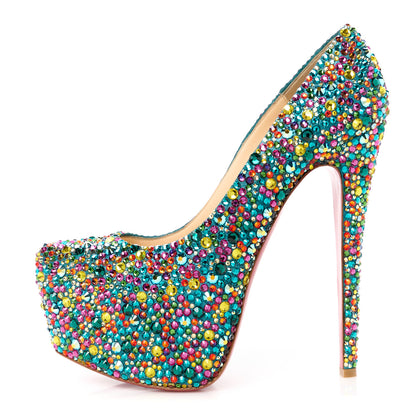Christian Louboutin Crystal Suede Burma Daffodile Strass 160 Pumps 39.5 Multicolor 1 of 8