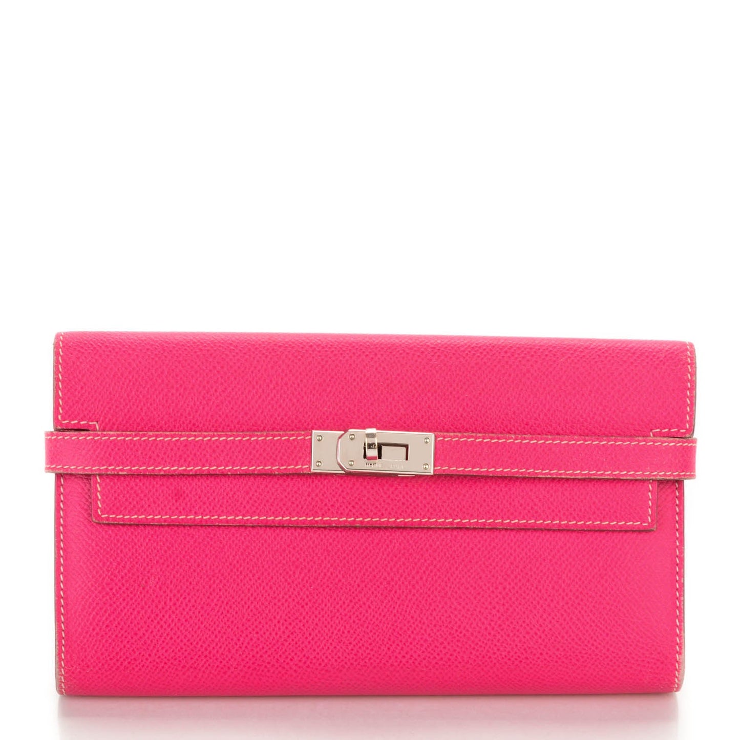 Epsom Kelly Longue Wallet Rose Tyrien