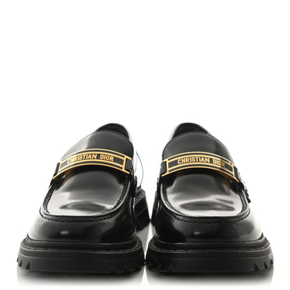 Christian Dior Brushed Calfskin Dior Code Lug Sole 15mm Loafers 38.5 Black 2 of 11