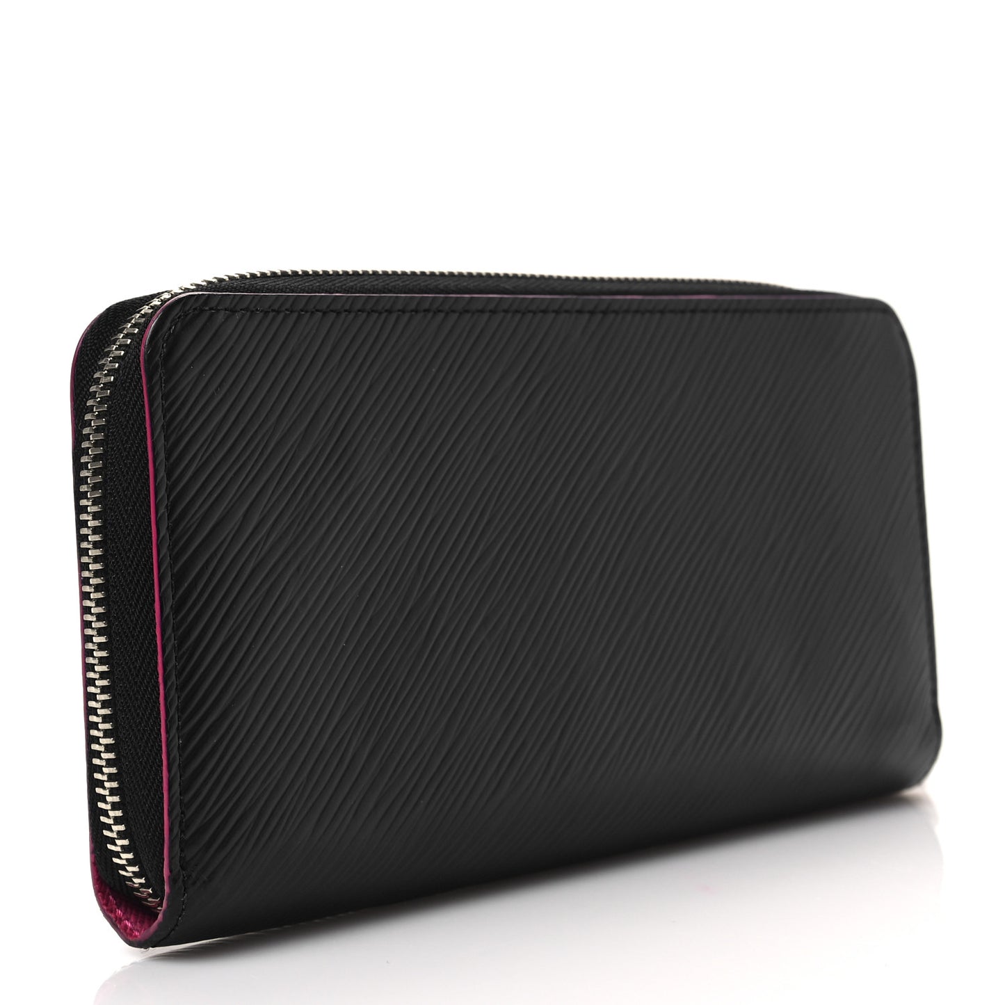 Epi Zippy Wallet Black Hot Pink