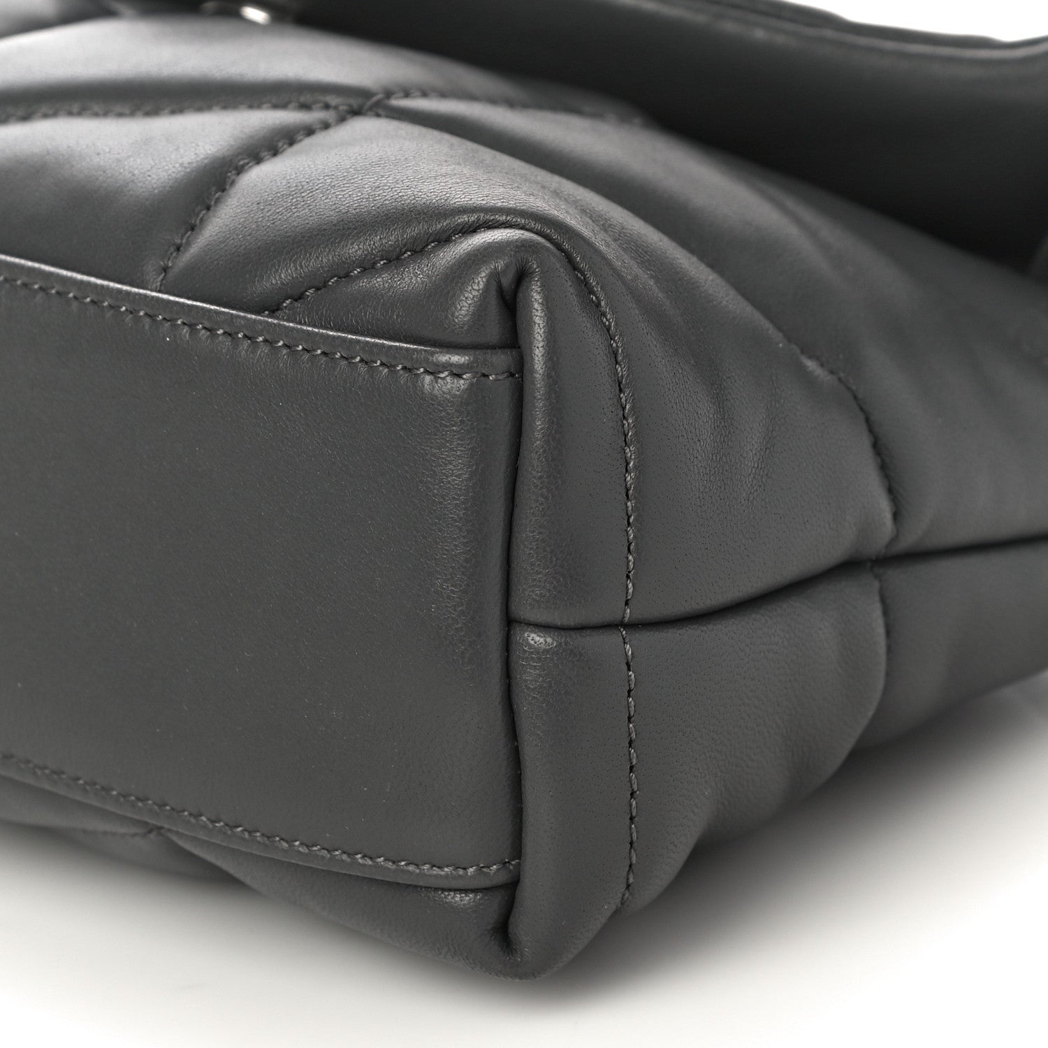 Saint Laurent Lambskin Quilted Toy Loulou Puffer Monogram Chain Satchel Storm 10 of 10