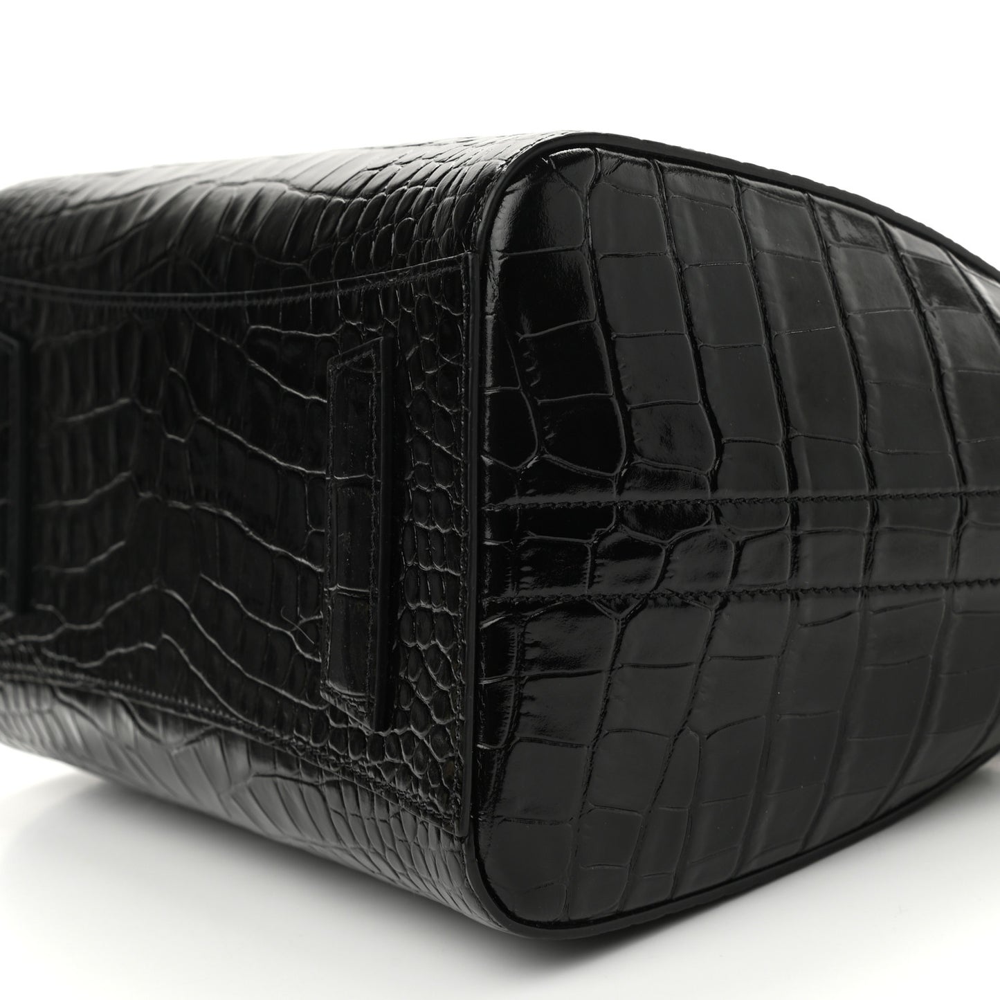 Calfskin Crocodile Embossed Small Antigona Black