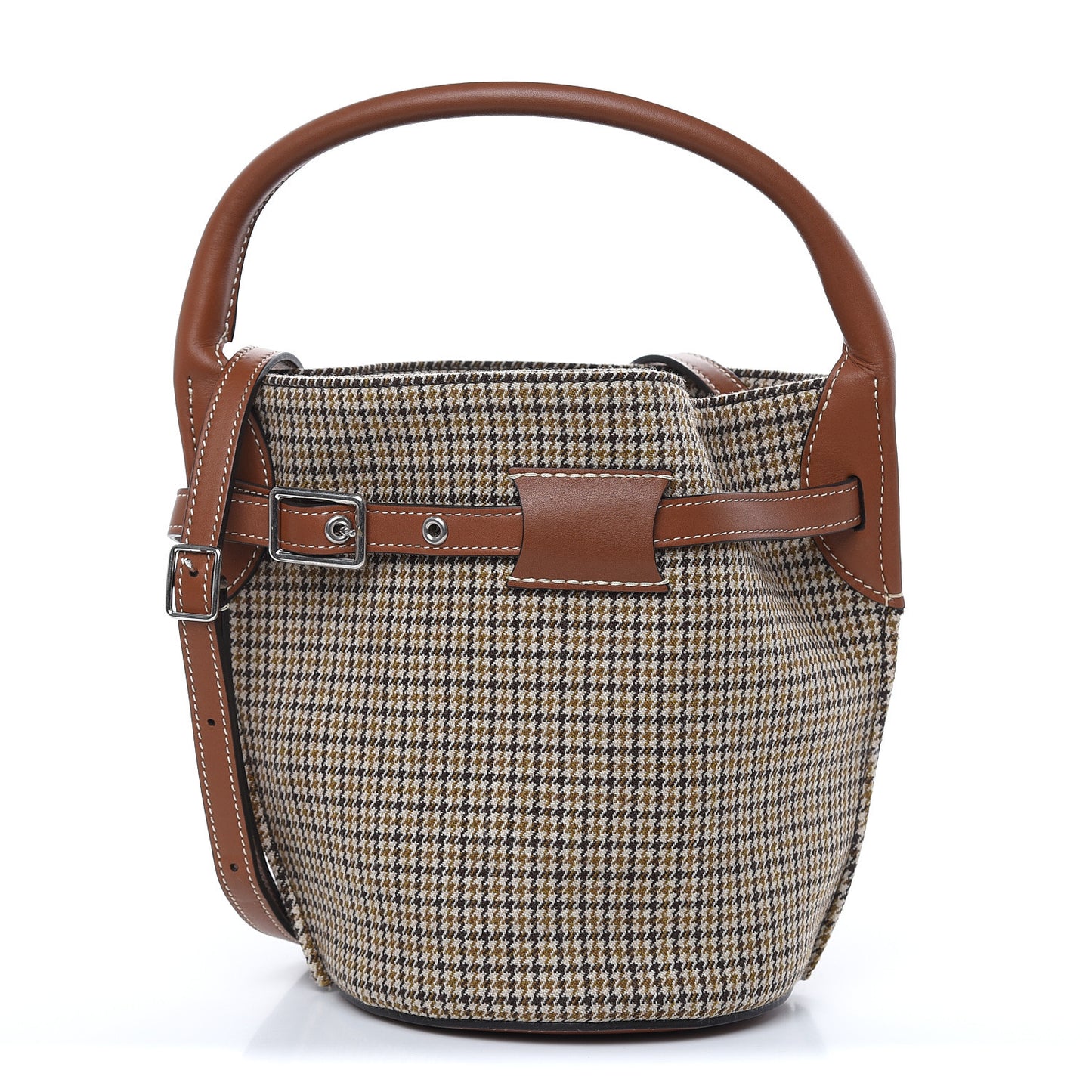 Smooth Calfskin Tweed Nano Big Bag Bucket Tan
