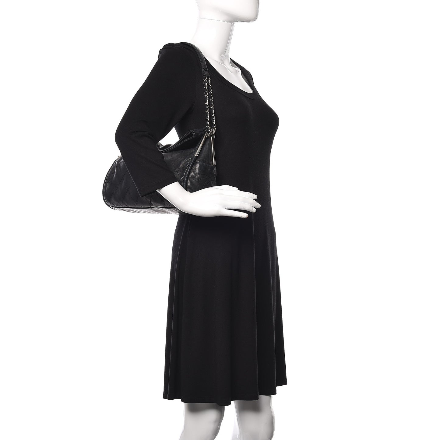 Lambskin Stitched Medium Ultimate Soft Tote Black