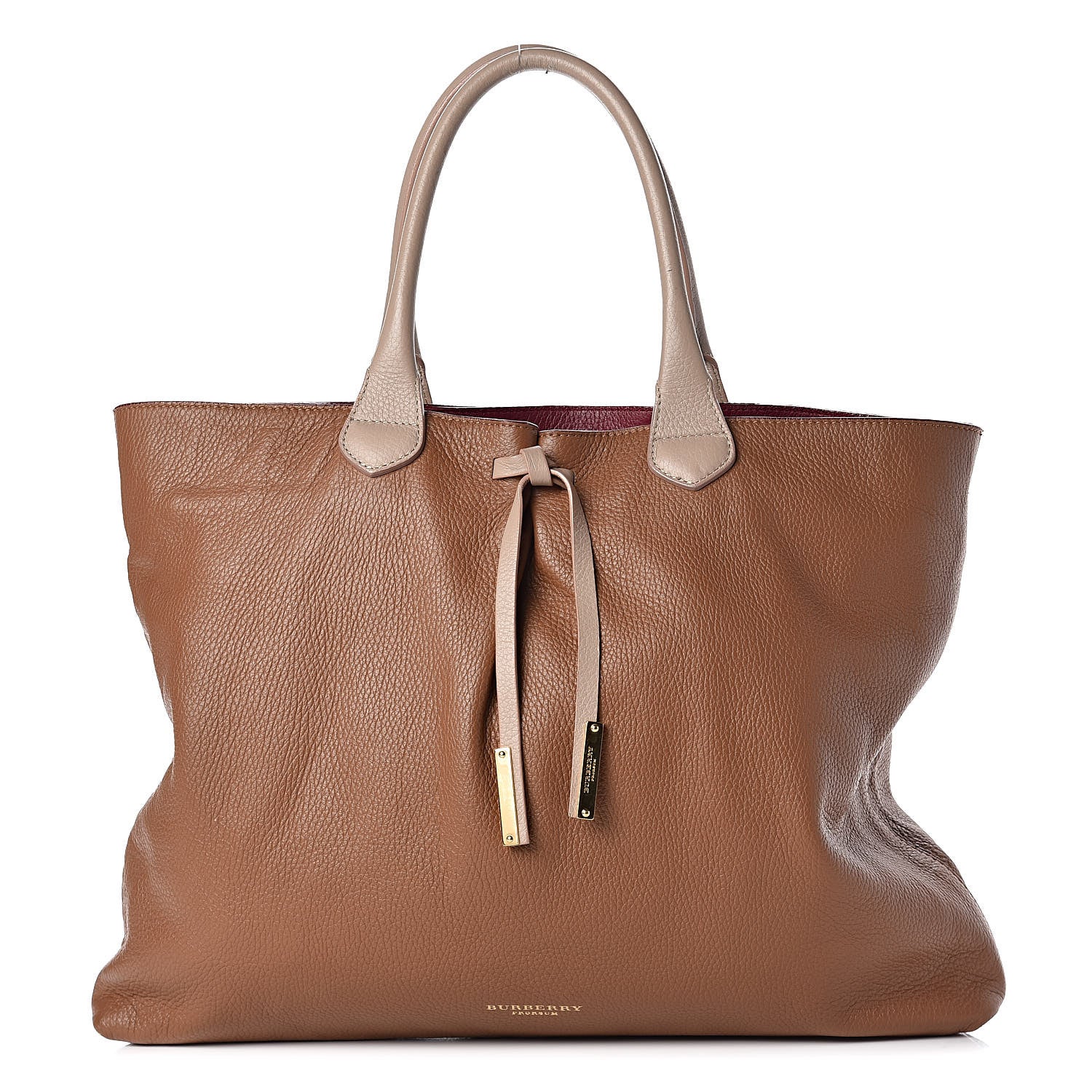 Burberry Prorsum Pebbled Calfskin Medium Studley Tote Camel Nude 1 of 12
