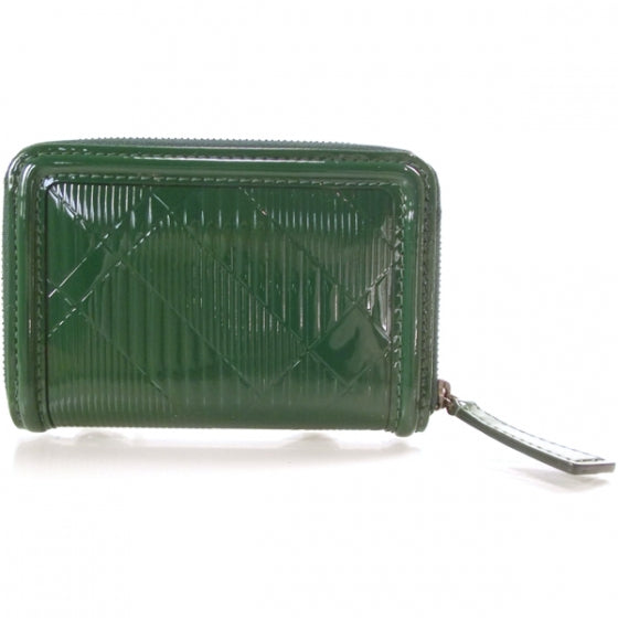 Burberry Patent Check Embossed Zip Wallet Veridian Green 2 of 9