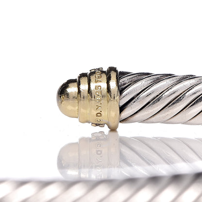 David Yurman Sterling Silver 18K Yellow Gold Diamond 5mm Cable Classics Bracelet 4 of 4