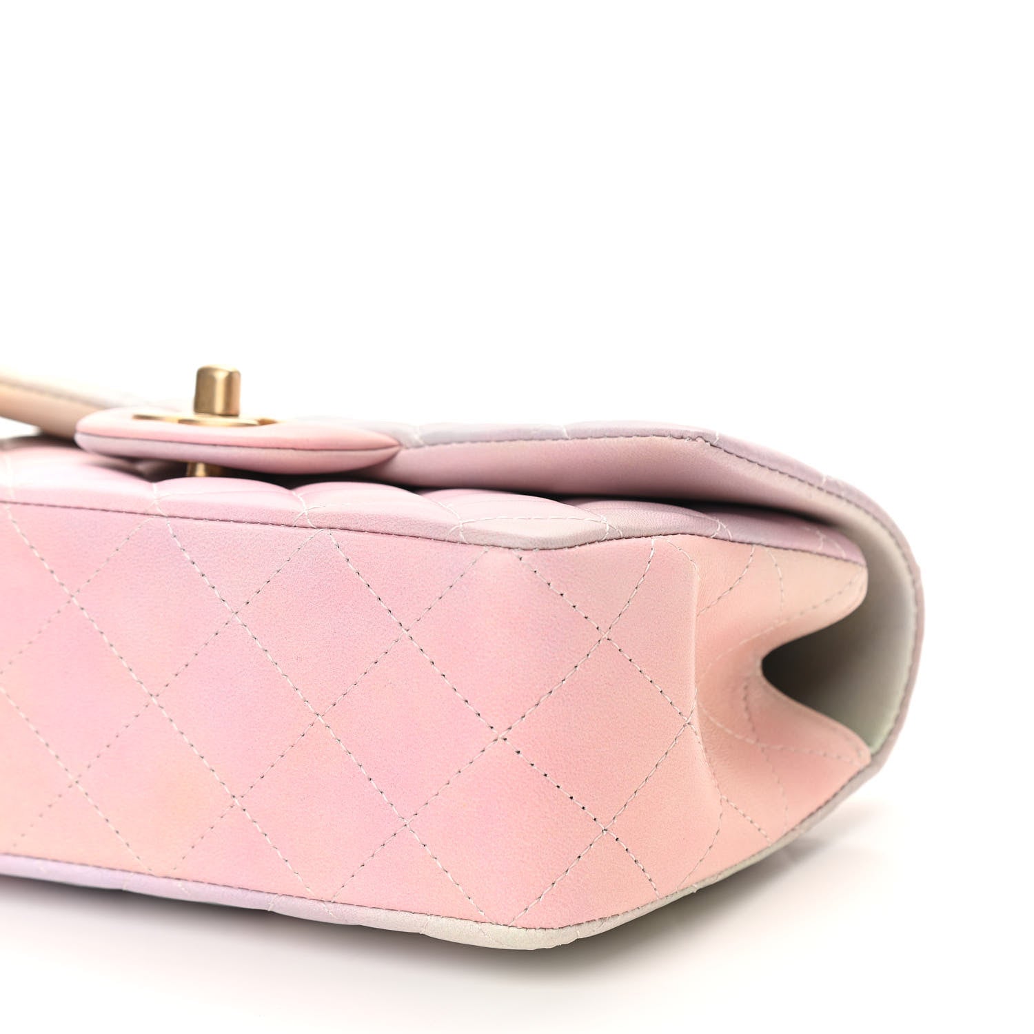 Chanel Lambskin Quilted Ombre Mini Top Handle Rectangular Flap Pink Multicolor 9 of 10
