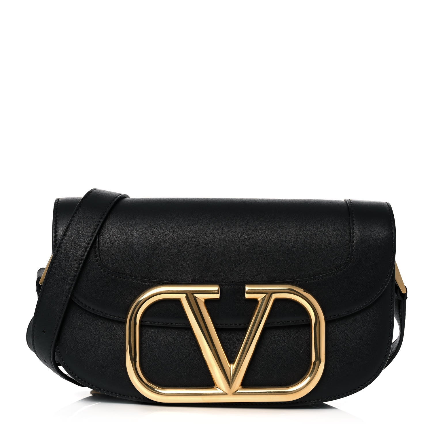 Valentino Garavani Smooth Calfskin Supervee Shoulder Bag Black 1 of 16