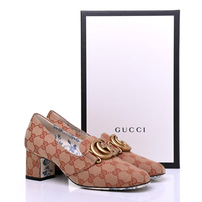 Gucci Monogram GG Victoire 55mm Loafer Pumps 38 Beige Ruggine 10 of 10