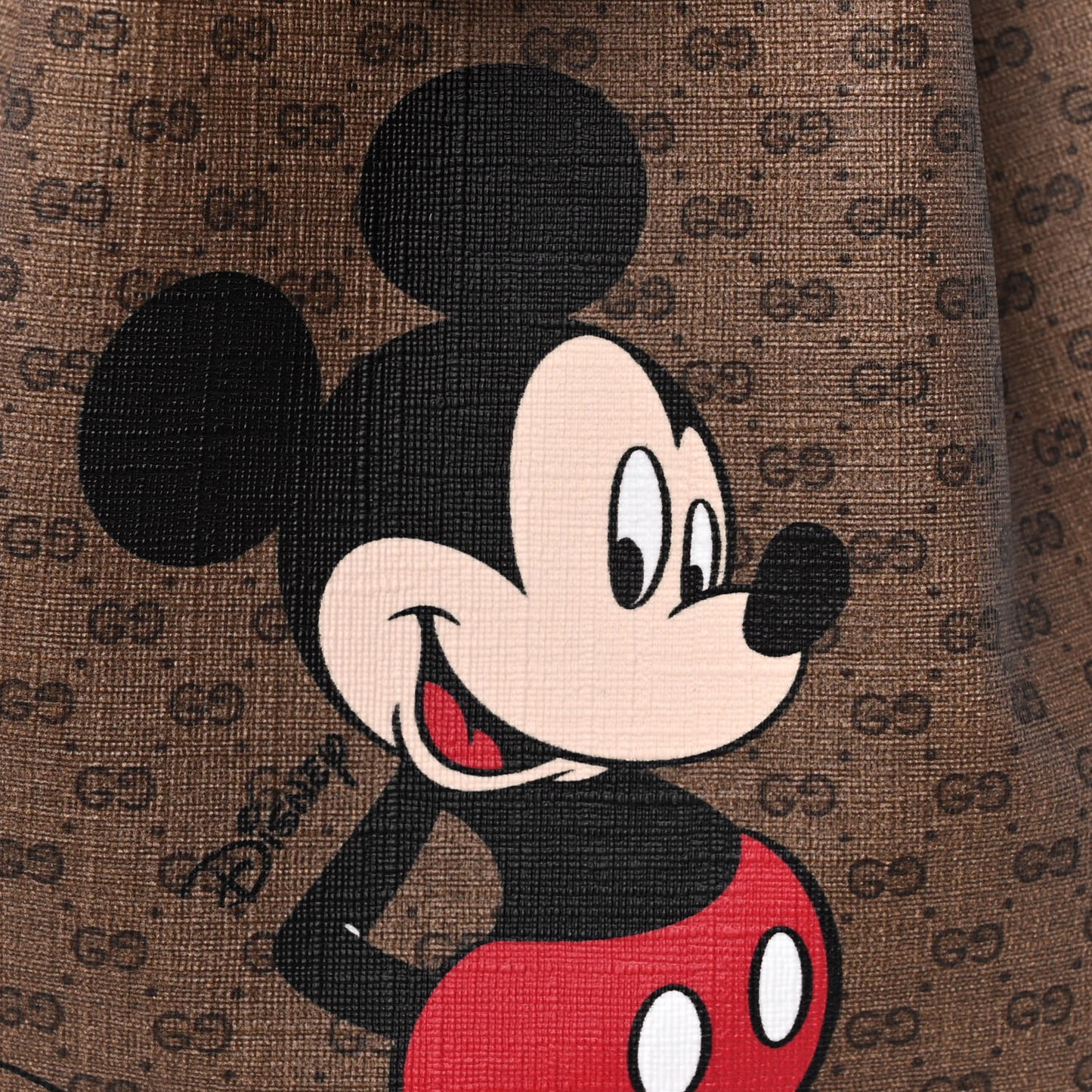 X DISNEY Mini Vintage GG Supreme Monogram Bucket Bag Beige Vintage Sun Oil
