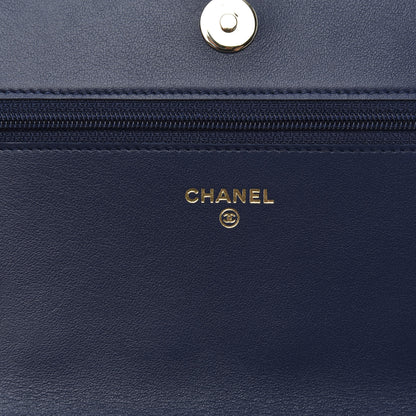 Chanel Caviar Quilted Boy Wallet On Chain WOC Navy 8 of 15