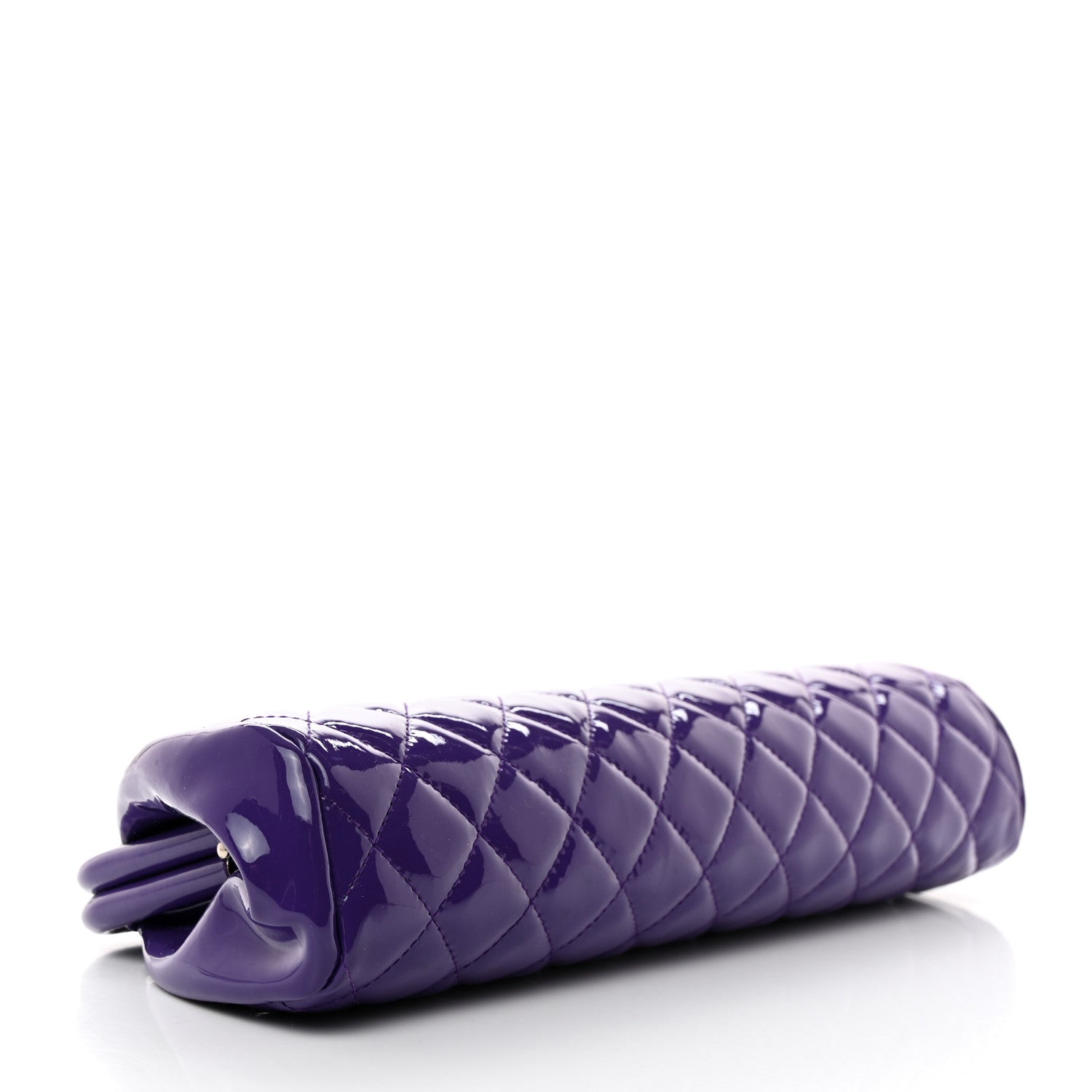 Chanel Patent Quilted Timeless Clutch Purple 4 of 7