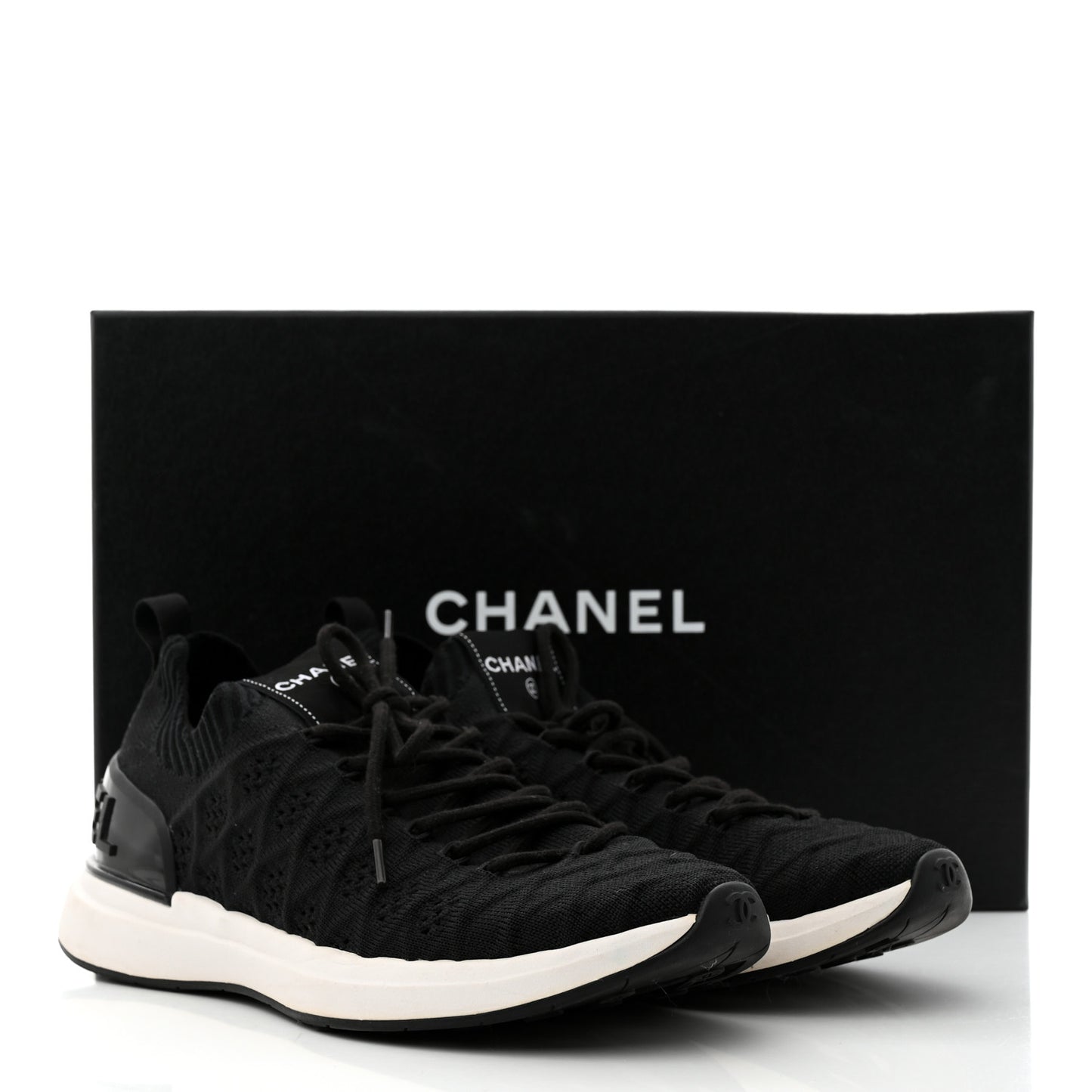Fabric Logo Sneakers 38 Black