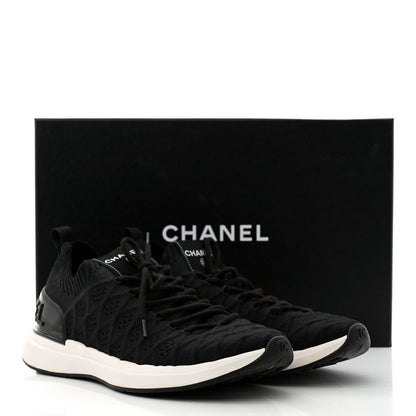 Chanel Fabric Logo Sneakers 38 Black 9 of 9