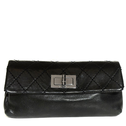 Chanel Lambskin Quilted Mademoiselle Clutch Black 1 of 8