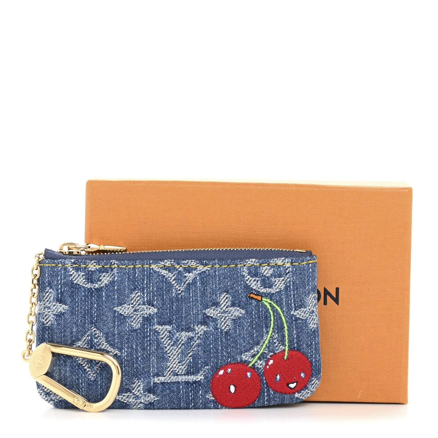 Louis Vuitton LV X TM Monogram Denim Cerises Key Pouch Blue 8 of 8