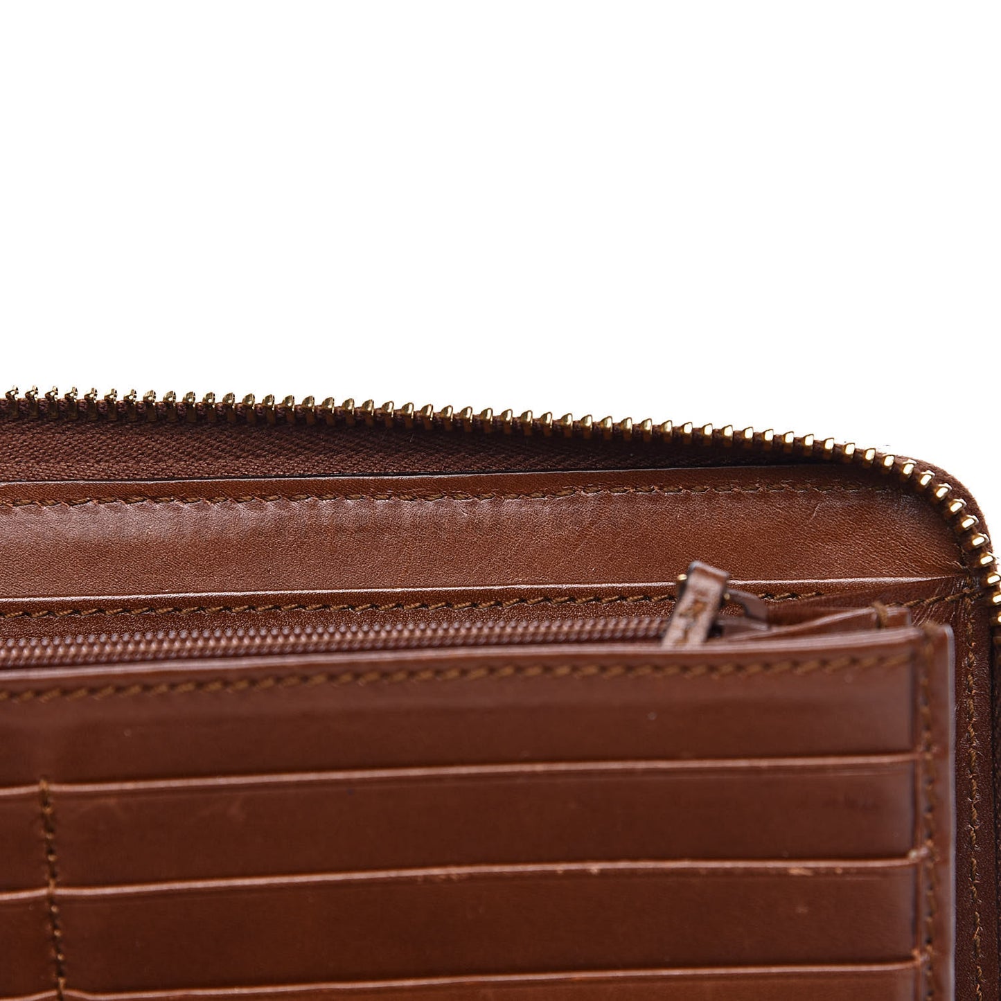 GG Supreme Monogram Cuoio Toscano Zip Around Organizer Wallet Beige Ebony Cuir